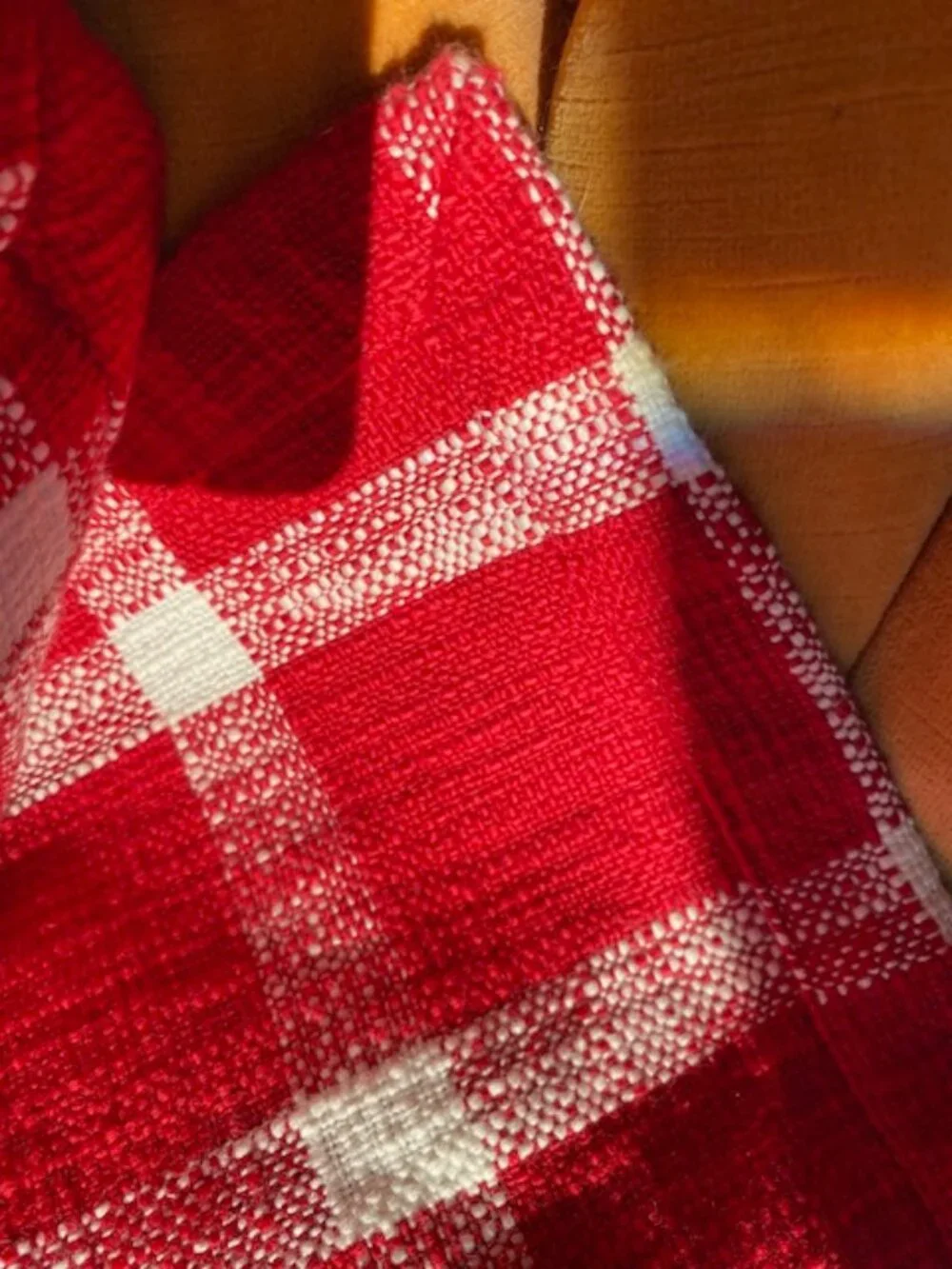 Table Runner, Heavy Cotton, Red and White Gingham, 42